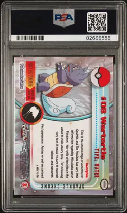 2000 TOPPS CHROME POKEMON T.V. SPARKLE #8 WARTORTLE PSA 3 - Image 2