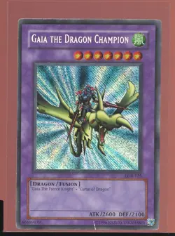 Gaia the Dragon Champion Unl LOB-125 DMG REVERSE FOIL ERROR Secret Rare Yugioh - Image 1