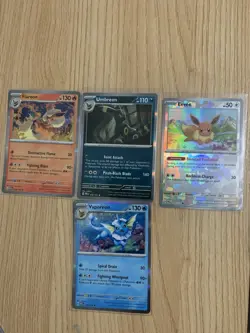 Pokemon TCG Lot cards: Pokeball Eevee 74, vaporeon 134, Flareon 135, Umbreon 59 - Image 1