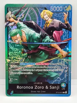 Roronoa Zoro & Sanji ST12-001 One Piece CCG Leader Foil 5000 Power English - Image 1