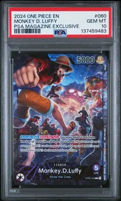 2024 ONE PIECE PROMO PSA MAGAZINE EXCLUSIVE #060 MONKEY D. LUFFY PSA 10 GEM MINT - Image 1