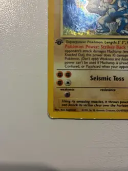 1999 Pokemon TCG Machamp Holo Rare Card Base Set, 1st Edition, #8/102 - Image 5