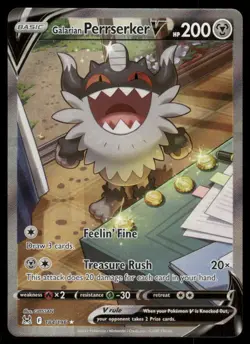 Pokemon Cards Galarian Perrserker V 184/196 Lost Origin Ultra Rare NM - Image 1