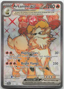 Arcanine ex 224/198 SV01: Scarlet & Violet Base Set Pokemon Card NM - Image 1