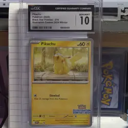 Pokemon TCG Pikachu Scarlet & Violet Promo 214 CGC 10 Illustration 60 HP - Image 1