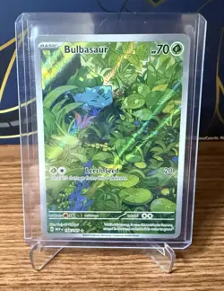 2023 Pokemon Bulbasaur SV 151 English Illustration Rare Full Art Holo #166/165 - Image 3
