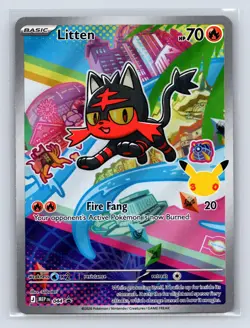 Litten 044 Holo Promo ME: Mega Evolution Promo Pokemon NM - Image 1