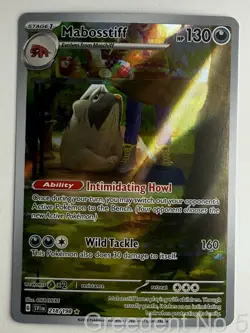 Mabosstiff 218/198 Illustration Rare Scarlet & Violet Pokemon Lightly Played - Image 1