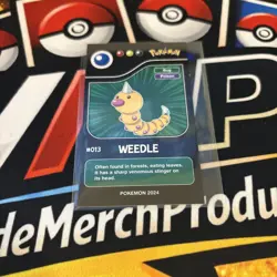 RARE FULL ART POKEMON POKEDEX BLACK CARD #013 WEEDLE LOW POP 🏆 🌟 - Image 1