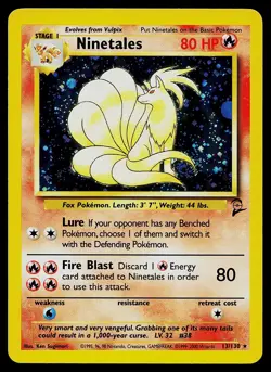 Pokemon Card - Ninetales Base Set 2 13/130 Holo Rare - Image 1