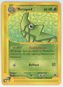 Metapod 87/165 Uncommon Expedition Base Set Pokemon Card 2002 WOTC E Reader - Image 1