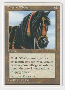 Signed Italian Ebony Horse Proof LP 4th Edition Artist Dameon Willich MTG AP! - Image 1