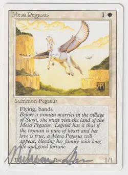 Silver Signed Mesa Pegasus LP Revised Edition Artist Melissa A. Benson 1994 MTG! - Image 1