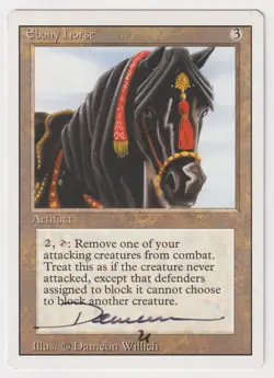 Signed Ebony Horse LP Revised Edition Artist Dameon Willich 1994 MTG Magic Rare! - Image 1