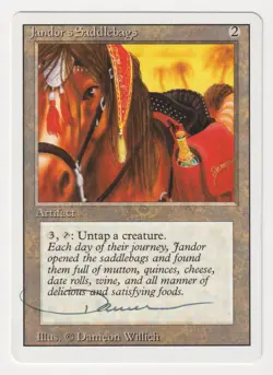 Signed Jandor's Saddlebags Proof MP Revised Artist Dameon Willich MTG Magic AP! - Image 1
