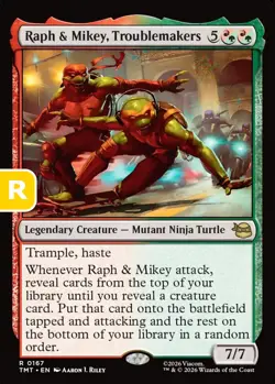 MTG Raph & Mikey Troublemakers Teenage Muntant Ninja Turtles Rare NM - Image 1