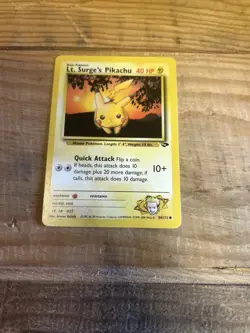 POKEMON LT. SURGE'S PIKACHU 84/132 1ST EDITION GYM CHALLENGE - Image 1