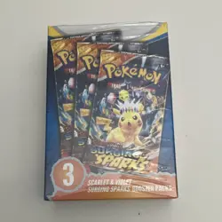 Pokemon Scarlet & Violet Surging Sparks Booster Box 3 Packs English TCG - Image 1