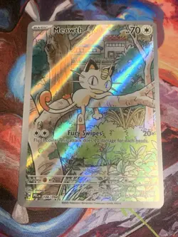 MEOWTH 2025 pokemon "PHANTASMAL FLAMES" ILLUSTRATION RARE unplayed MINT - Image 1