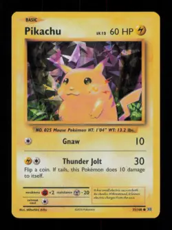 PIKACHU (CRACKED ICE HOLO) HOLO RARE HOLO 35/108 LP POKEMON - Image 1