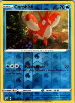 Corphish 038/163 Battle Styles Pokemon Reverse Holo Near Mint - Image 1