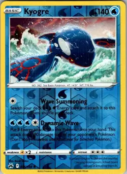 Kyogre 036/159 Crown Zenith Pokemon Reverse Holo Near Mint - Image 1
