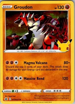 Groudon 017/025 Celebrations Pokemon Holo Near Mint - Image 1