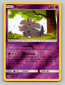 Espurr 79/214 Common Unbroken Bonds Pokemon Reverse Holo NM - Image 1