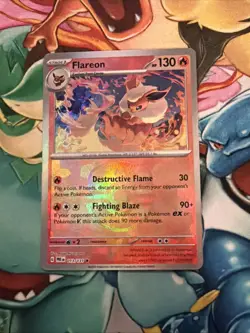 Flareon (Master Ball Pattern) 013/131 Holo SV: Prismatic Evolutions Pokemon NM/M - Image 1