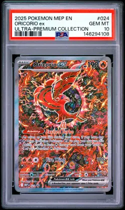 2025 POKEMON MEP EN-ME BLACK STAR PROMO #024 ORICORIO EX PSA 10 - Image 1