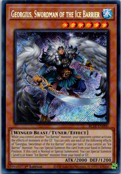 1X Georgius, Swordman of the Ice Barrier - BLTR-EN006 - Secret Rare 1st Ed - Image 1