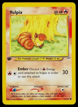 Pokemon Card - Vulpix Neo Destiny 1st Edition 91/105 Common - Image 1