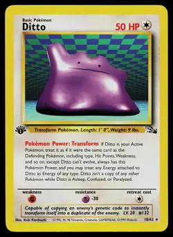 Pokemon Card - Ditto Fossil 18/62 1st Edition - Image 1