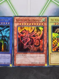 Yugioh Egyptian God Obelisk Slifer Ra Set Ultra Rare LC01 EN001 EN002 EN003 NM - Image 3