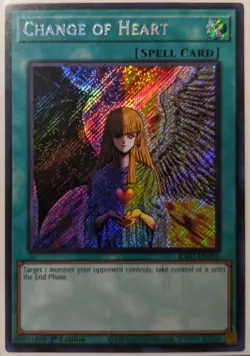 YuGiOh Change of Heart Secret Rare 1st Edition RA01-EN050 - Image 1