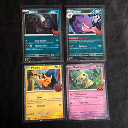 POKEMON 2024 TCG TRICK OR TRADE Bundle of 4x Stamped Promo Cards Pikachu/Gengar - Image 1
