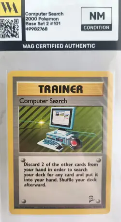 WAG Certified NM Computer Search 101/130 Base Set 2 Regular Pokemon Tcg Card - Image 1