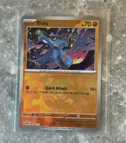 Pokemon TCG Riolu Master Ball Pattern Holo Card 050/131 Prismatic Evolutions - Image 1