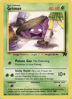 1st Edition Grimer Banned Art Team Rocket Card - TWO CARD SET -SUPER CLEAN- RARE - Image 2