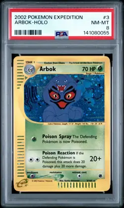 PSA 8 Arbok 3/165 Expedition E Series 2002 Pokemon Card Holo NEAR MINT new cert - Image 1