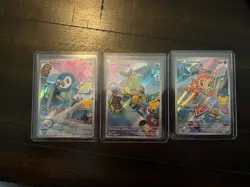 Pokemon TCG Holo 3-Card Lot Piplup Turtwig Chimchar 2022 Basic English - Image 1