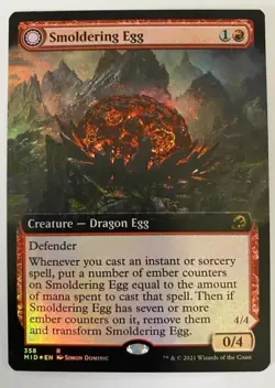MTG Smoldering Egg Ashmouth Dragon Innistrad: Midnight Hunt 159/277 Foil - Image 1