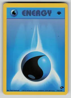 Water Energy 132/132 Gym Challenge 1st Edition Pokemon LP - Image 1