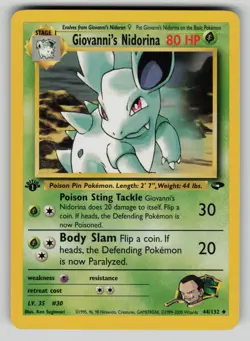 Giovanni's Nidorina 44/132 Gym Challenge 1st Edition Pokemon LP - Image 1
