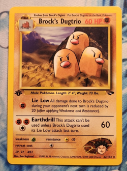 BROCK'S DUGTRIO 22/132 RARE GYM CHALLENGE POKEMON HP 1st Edition - Image 1