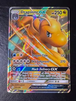 Pokemon TCG - Dragonite GX #152/236 Sm-Unified Minds 2019 Ultra Rare Holo - LP - Image 1