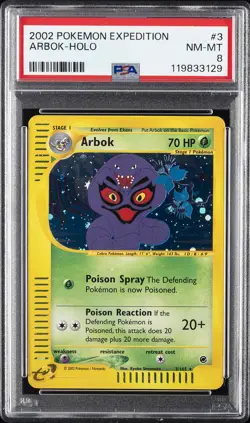 2002 POKEMON EXPEDITION #3 ARBOK-HOLO PSA 8 - Image 1