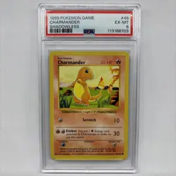Pokemon 1999 Base Set Shadowless CHARMANDER 46/102 PSA 6 - Image 1