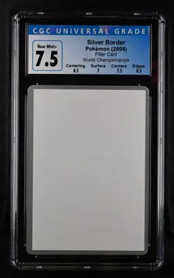CGC 7.5 Silver Border Filler Card Blank Error 2009 World Championships Pokemon - Image 1