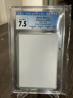 CGC 7.5 Silver Border Filler Card Blank Error 2009 World Championships Pokemon - Image 3